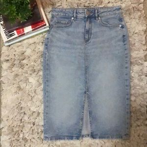 LOFT lightwash denim skirt